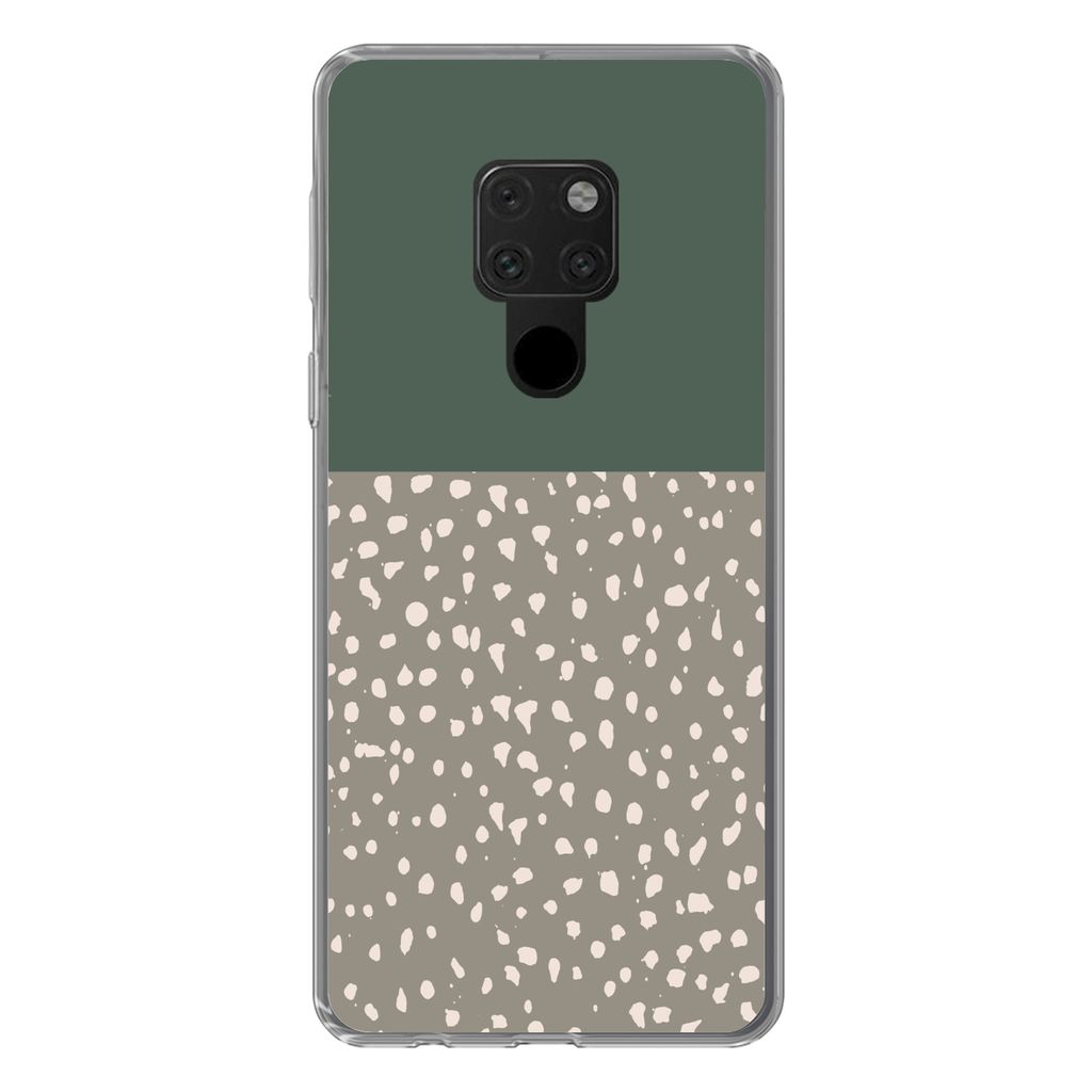 MuchoWow Handyhülle Schutzhülle Hülle für Huawei P40 Lite Polka dot - Grün - Muster Silikon Softcase Handy Hülle - Handy
