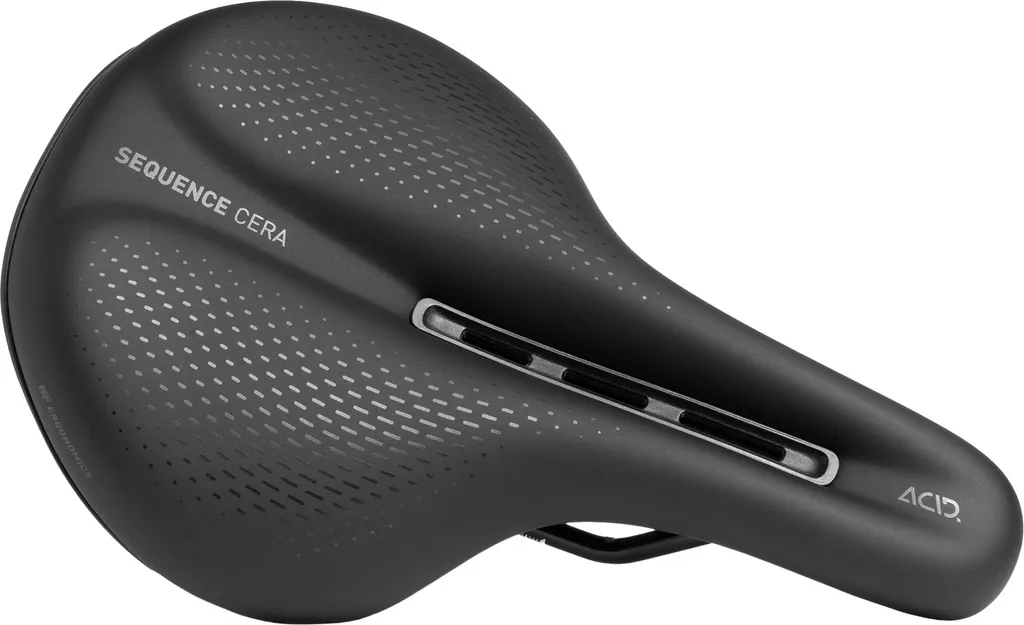 Selle de vélo ergonomique Acid Sequence Cera noire largeur 170 mm