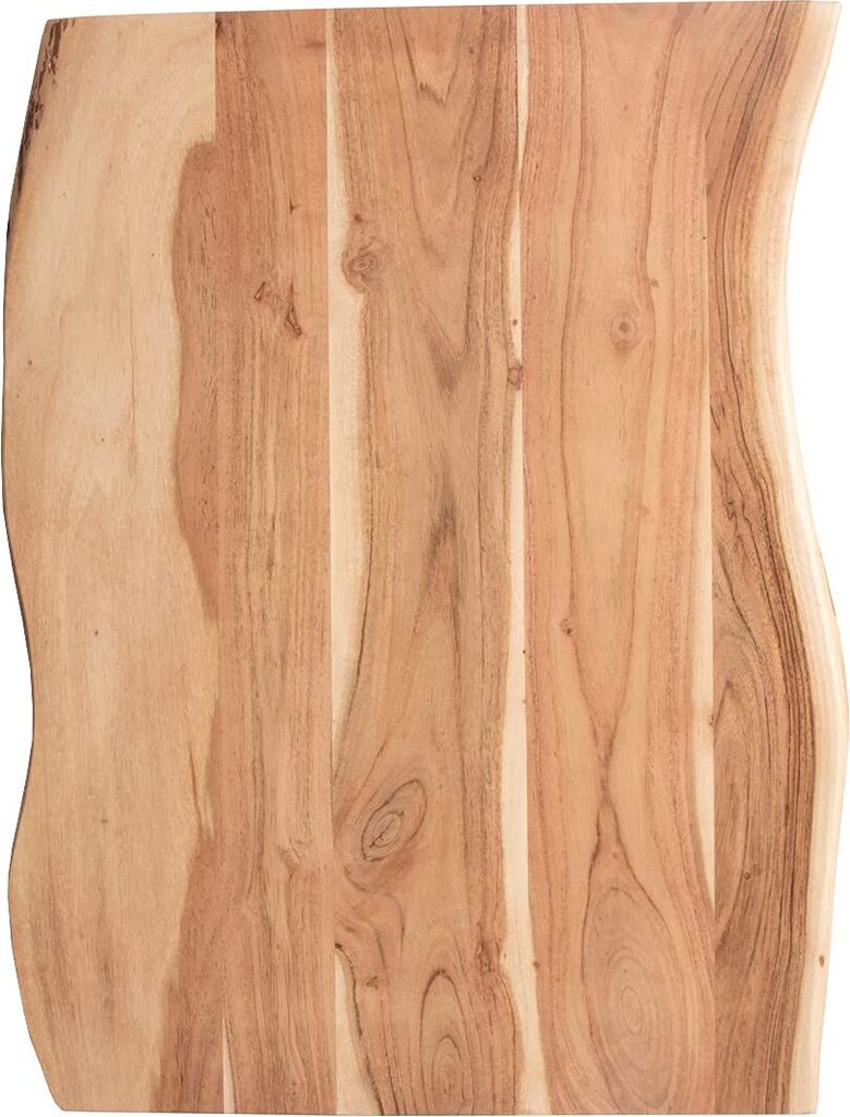 Tischplatte 80x60 cm Toni, Holzplatte Akazienholz massiv + naturfarben + lackiert, Baumkanten-Platte für Heimwerker, Arbeitsplatten, Tische & Fens...