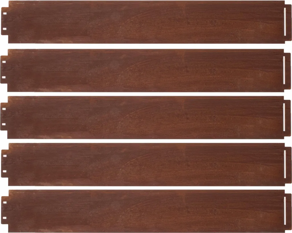Bordure de pelouse 5m en acier Corten 15x100cm lot de 5 pièces premium