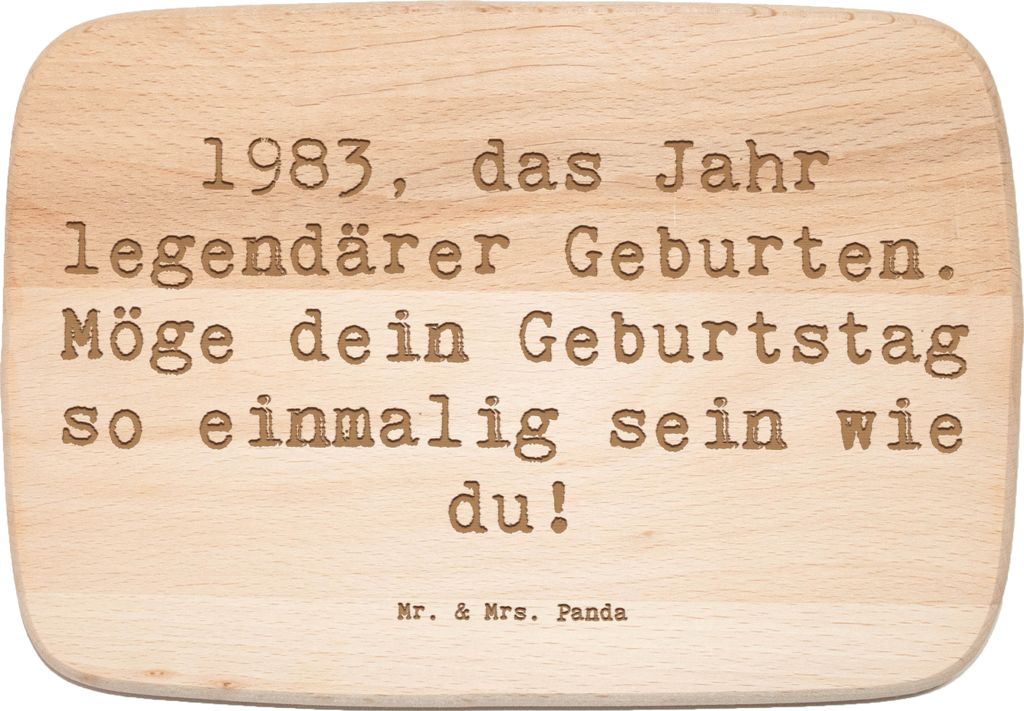 Mr. & Mrs. Panda Schneidebrett Spruch 1983 Geburtstag - Transparent - Geschenk, einmalig, Glückwunsch, Alter, herzlich, Happy Birthday, schneidbre...