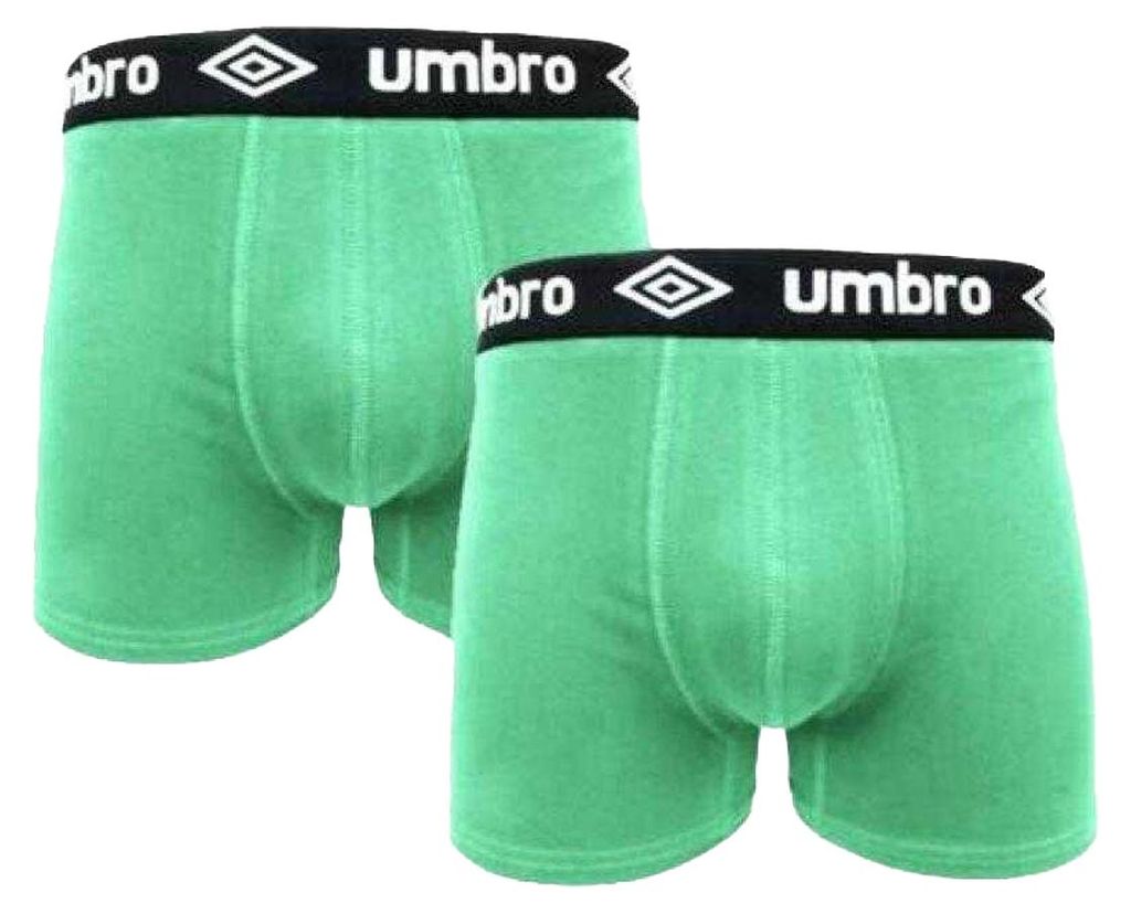 Umbro - Unterwäsche für Herren, Kontrastfarbener Bund (2er-Pack) PP12220 (XL) (Grün)