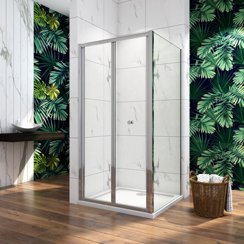 AICA Falttür 70xH.185cm Seitwand 70x185cm Eckeistieg 5mm ESG GLas Duschwand Duschtür Duschabtrennung Duschkabinen Dusche