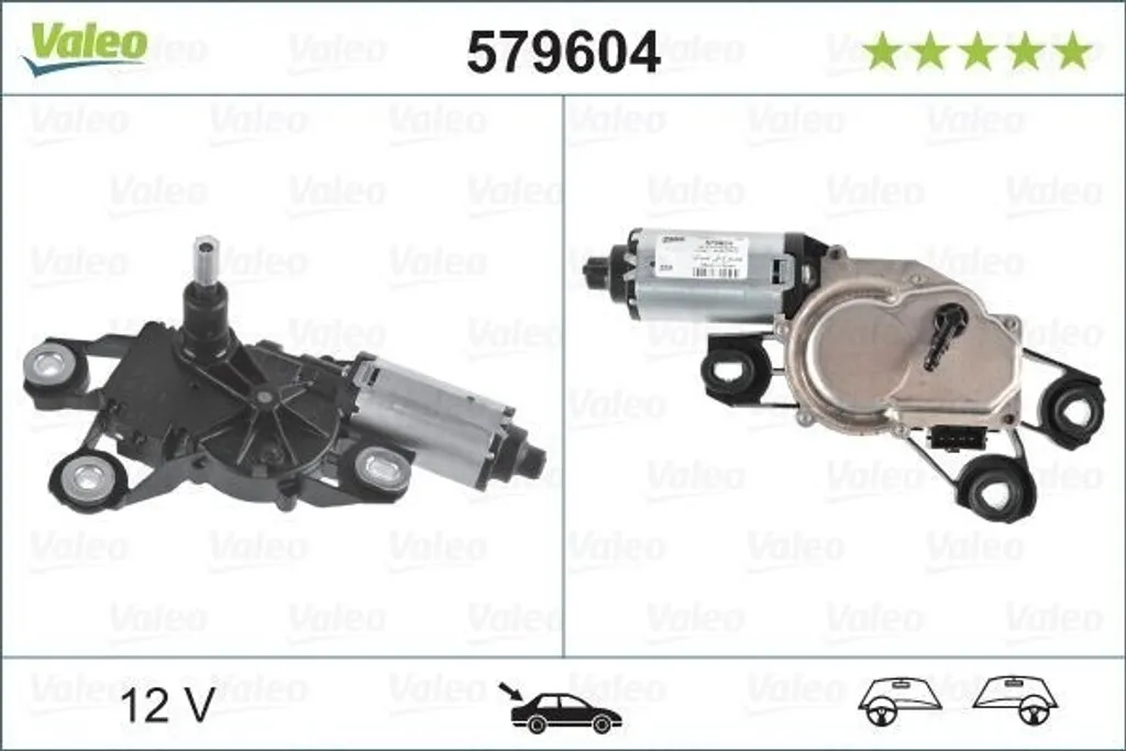 Moteur essuie-glace arrière VALEO 579604 pour Seat Ibiza 6L 6L6955711B