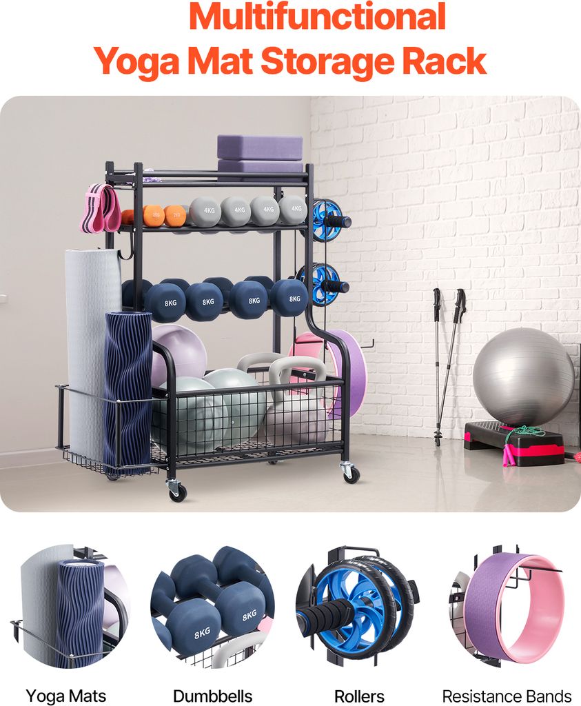 VEVOR Home Gym úložný stojan, ocelový úložný stojan, držák Obrázek produktu 2