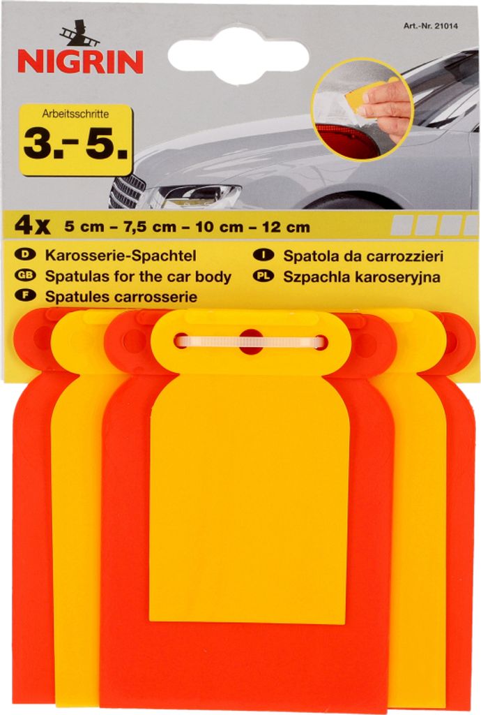 NIGRIN Karosserie-Spachtel-Set, in 4 Größen, 4 teilig