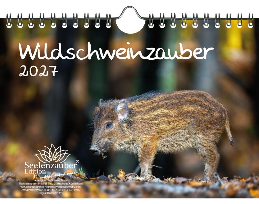 Wildschweinzauber DIN A5 Kalender für 2027 Schweine Schweinchen - Seelenzauber