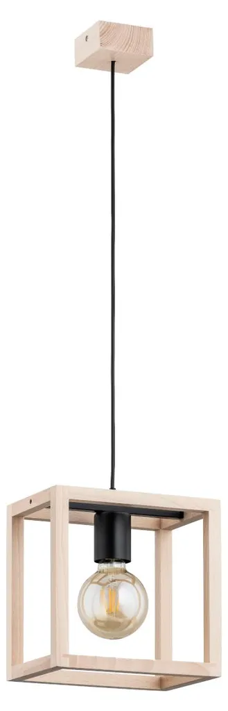 Suspension PAKO bois clair et noir E27 100x23x23 cm par Alfa Lighting