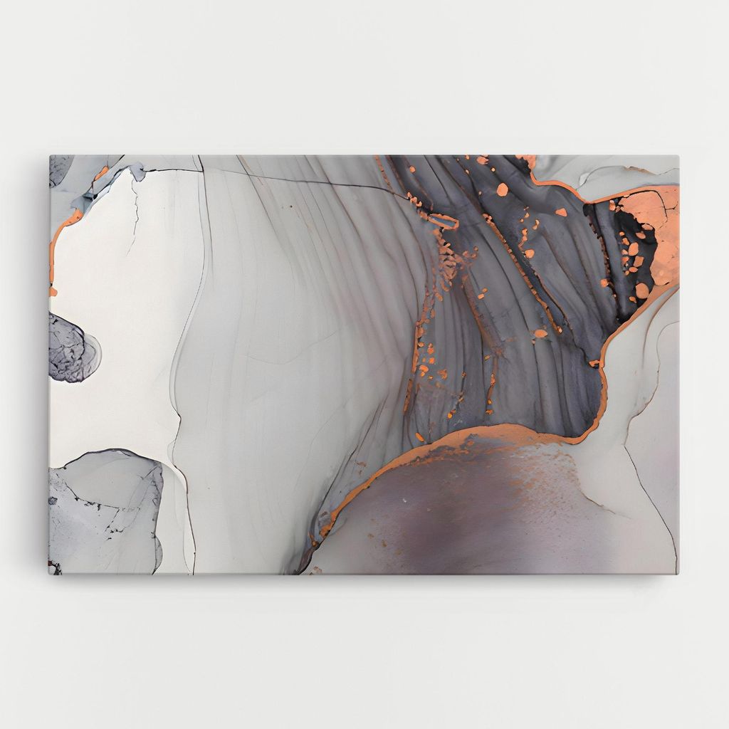 ARTHUB Leinwandbild 40x60 cm, Grey Pink Liquid Marble | Wohnzimmerdekoration, Hängende Bilder, Wanddekoration, Heimdekoration, Abstrakte, Marmor