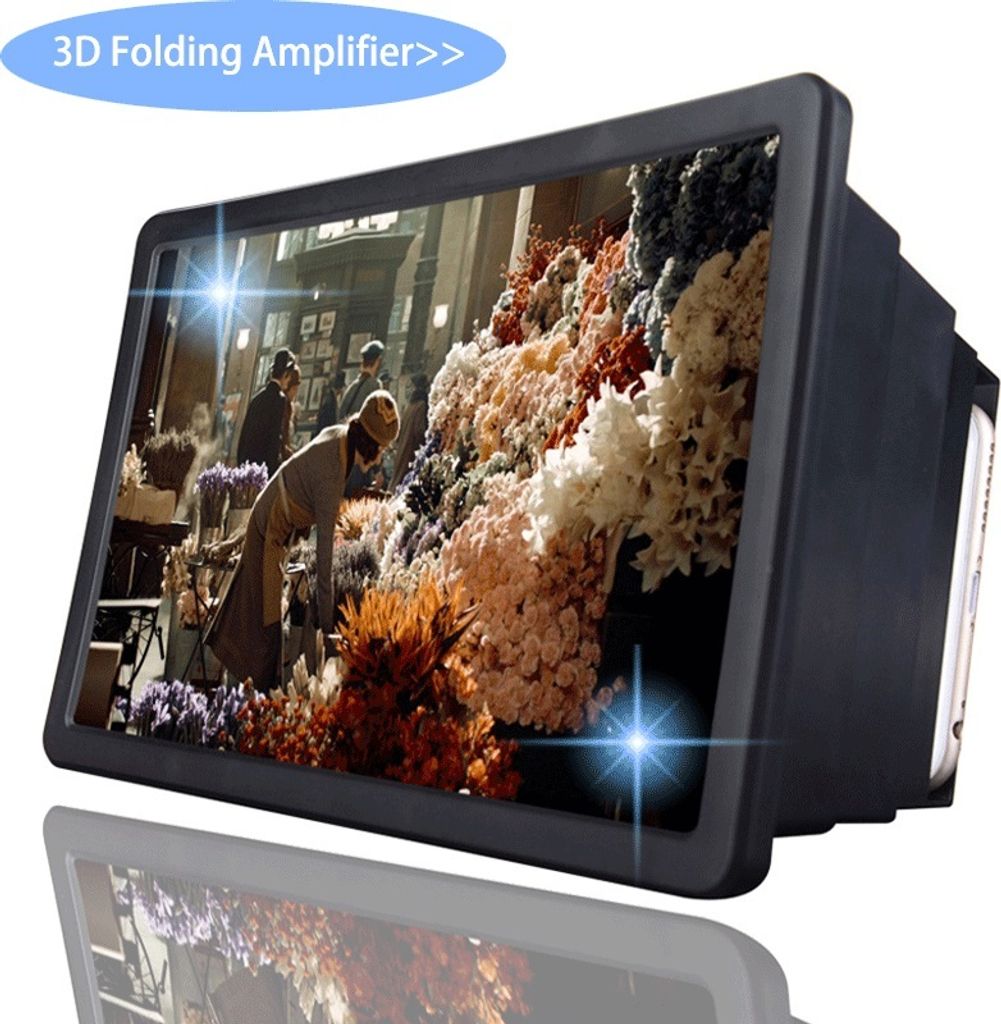 Handy-Bildschirm-Magnifier Expander 3D Verstärker für Filmanzeige schwarz