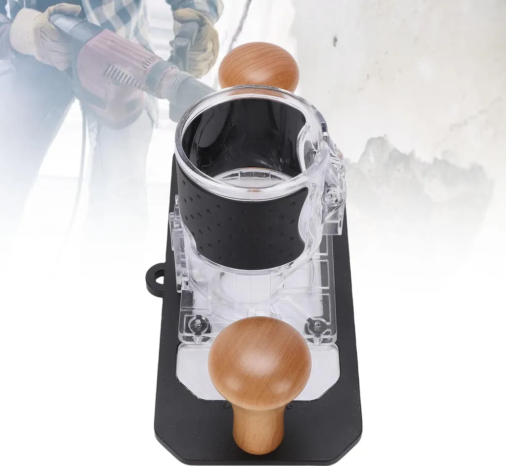 Base défonceuse 65mm anti-éclat avec plaque réversible et capot clair - 12