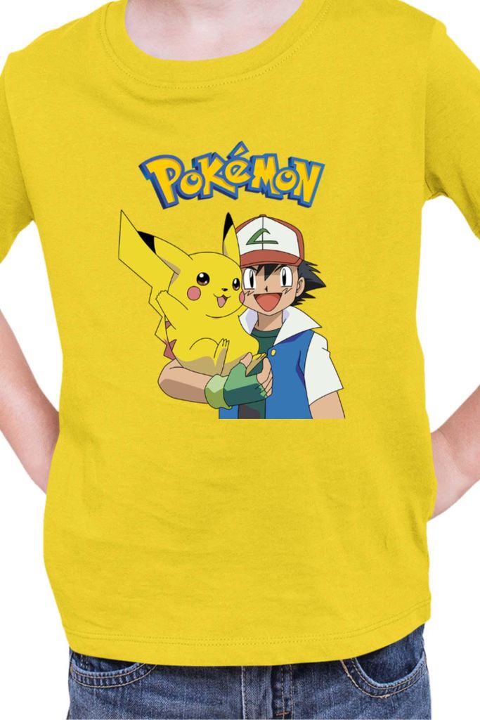 Kinder T-Shirt Japan Manga Anime Comics Pokemon 013, / Gelb