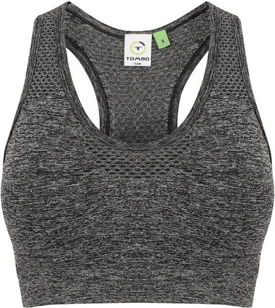Tombo - Sport-BH Nahtlos für Damen RW9128 (XS) (Dunkelgrau meliert)
