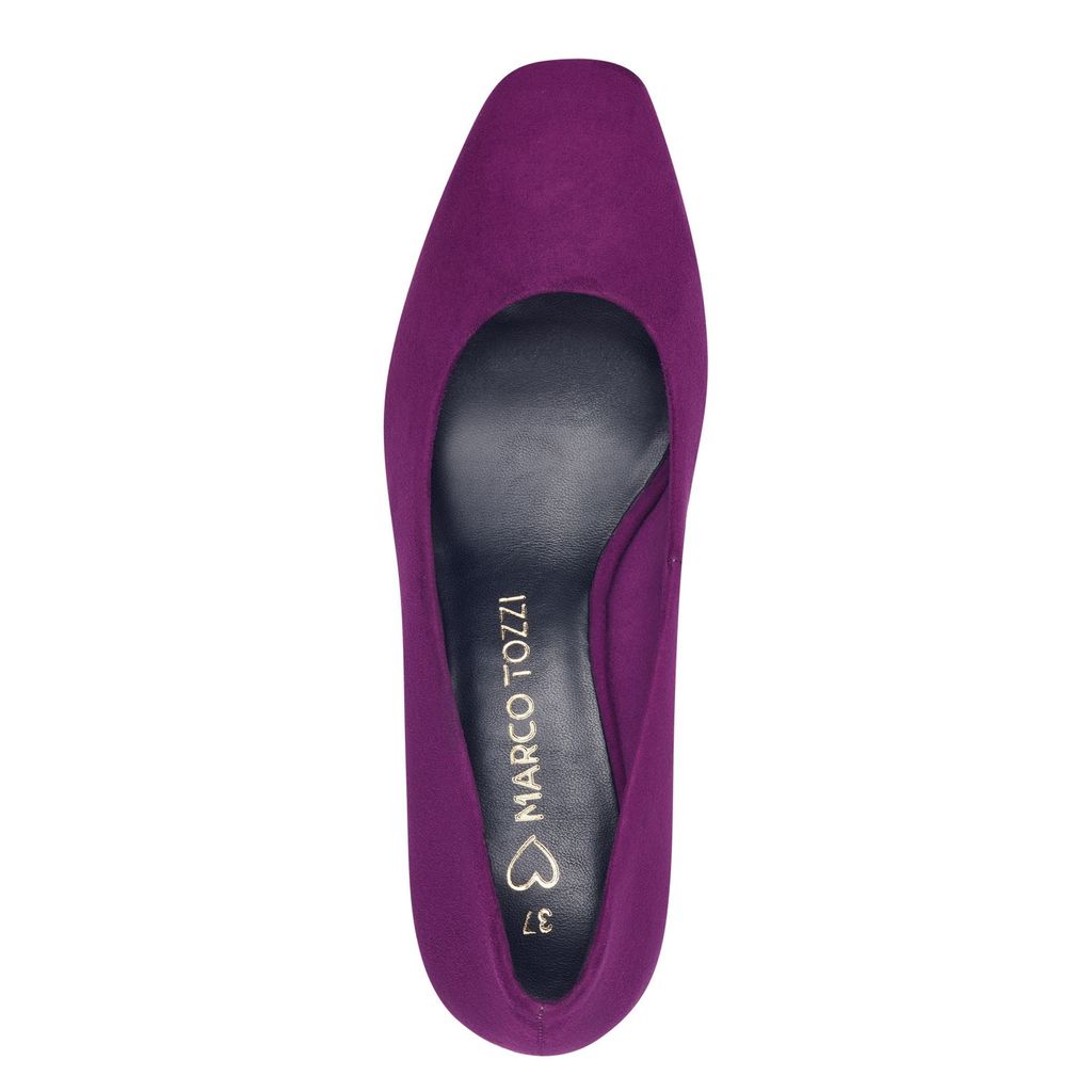 MARCO TOZZI Damen Pumps Blockabsatz samtige Haptik Karreé Produktbild 3