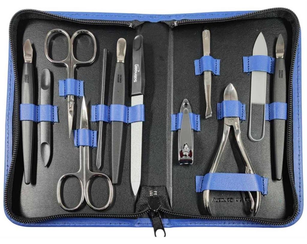 12teiliges Solingen* Maniküre Set mit Leder-Etui Produktbild 