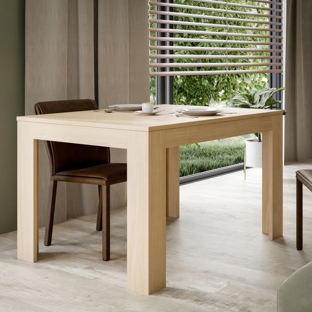 Forte CALASETTA Esstisch 120, moderner Esstisch, ausziehbar auf 175 cm, Holzwerkstoff, Elegancia Eiche Holzdekor, 120 (175 cm) breit x 78,2 cm hoch...