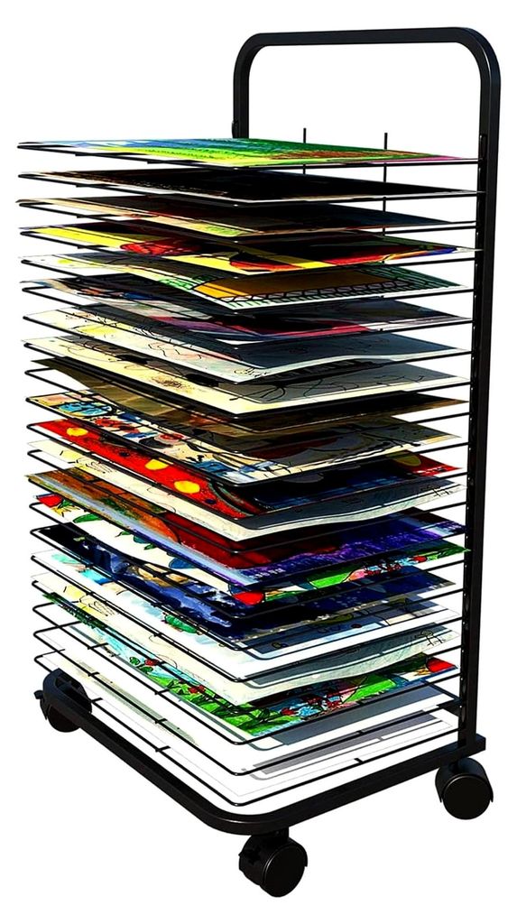 Kunsttrockengestell für Klassenzimmer, doppelseitiges Trockenregal aus Metall zur Aufbewahrung von Kunstwerken