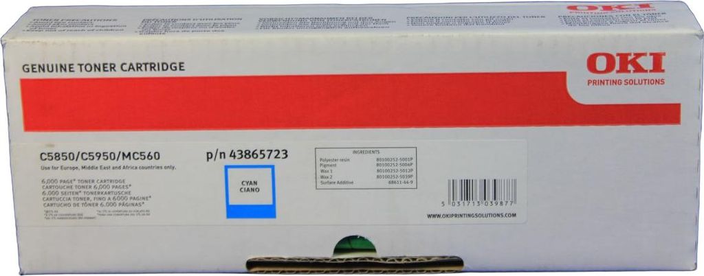 Original Toner für OKI C5850/C5950 cyan