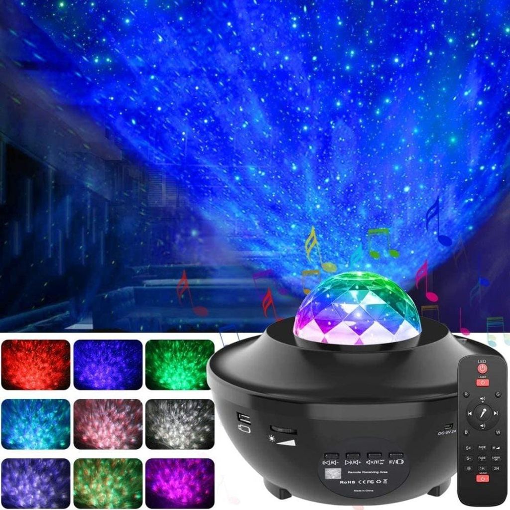 UNIQ Galaxie Sternenlicht Projektor mit Bluetooth Lautsprecher und Fernbedienung