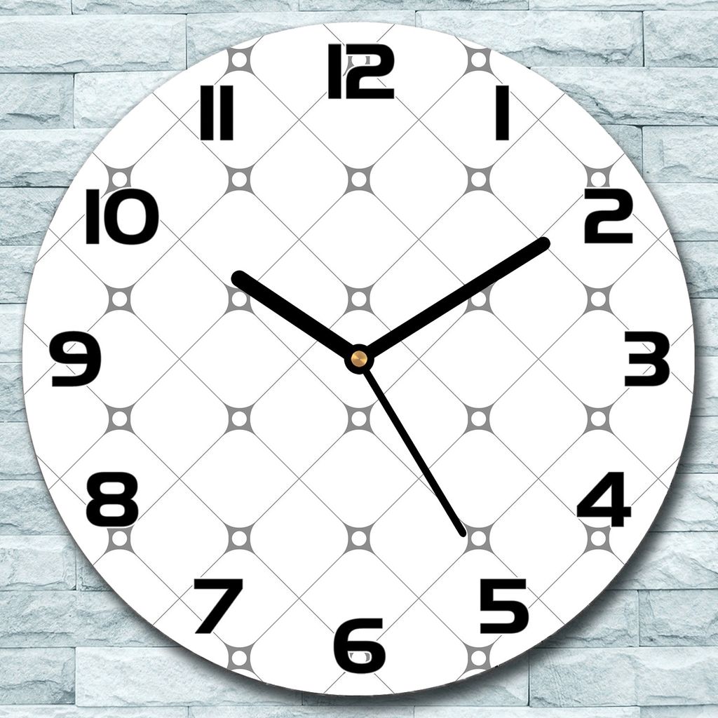 Wanduhr aus Glas Rund fi 30 Verbundene Quadrate Quarz Deko Produktbild 