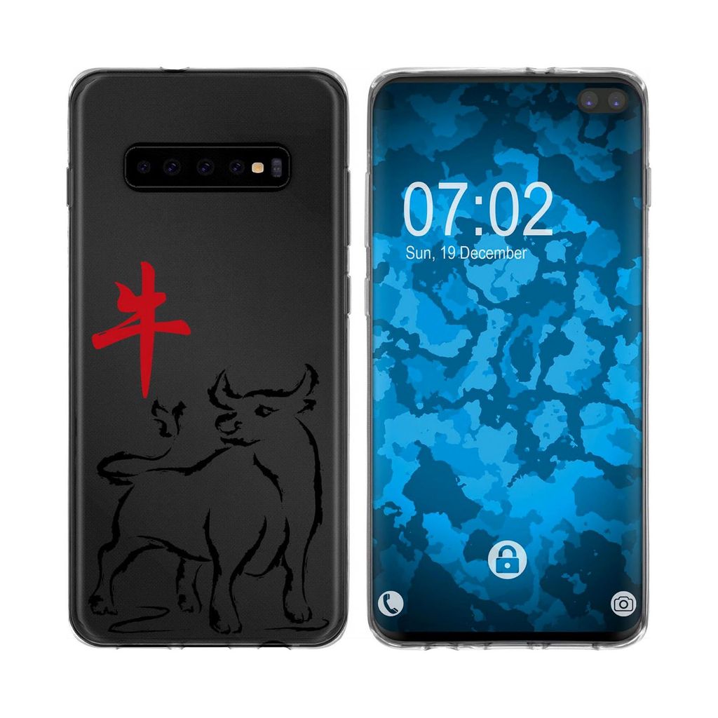 PhoneNatic Case kompatibel mit Samsung Galaxy S10 Plus Silikon-Hülle Tierkreis Chinesisch M2