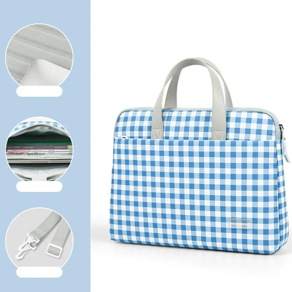 Housse Ordinateur Portable 14 Pouces Bleue Légère et Imperméable