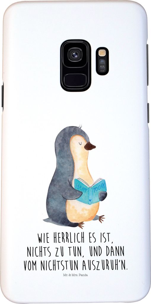 Mr. & Mrs. Panda Samsung Galaxy S9 Handyhülle Pinguin Buch - Weiß - Geschenk, Hülle, Urlaub, Handycover, Cover, Freizeit, Handy Schutzhülle, Pause
