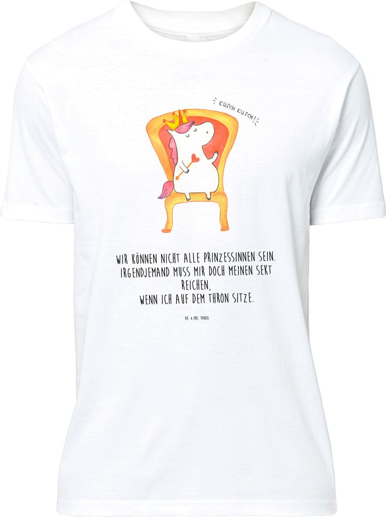 Mr. & Mrs. Panda S T-Shirt Einhorn König - Weiß - Geschenk, Krone, Tshirt, Unicorn, Baumwoll, Kaiser, mit Aufdruck, Präsident, Basic-Shirt, Bund...