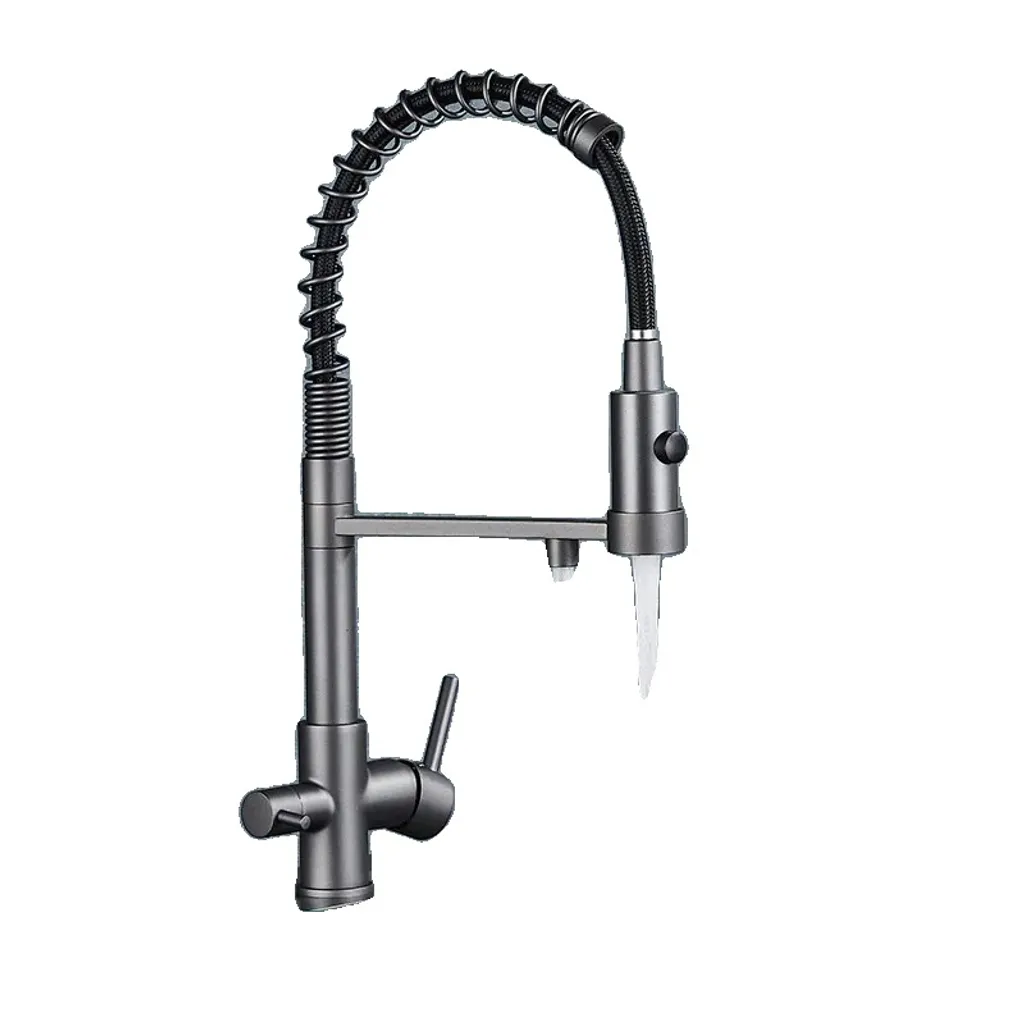Miscelatore da cucina, montaggio a parete, modalità di erogazione rotante, colore grigio pistola