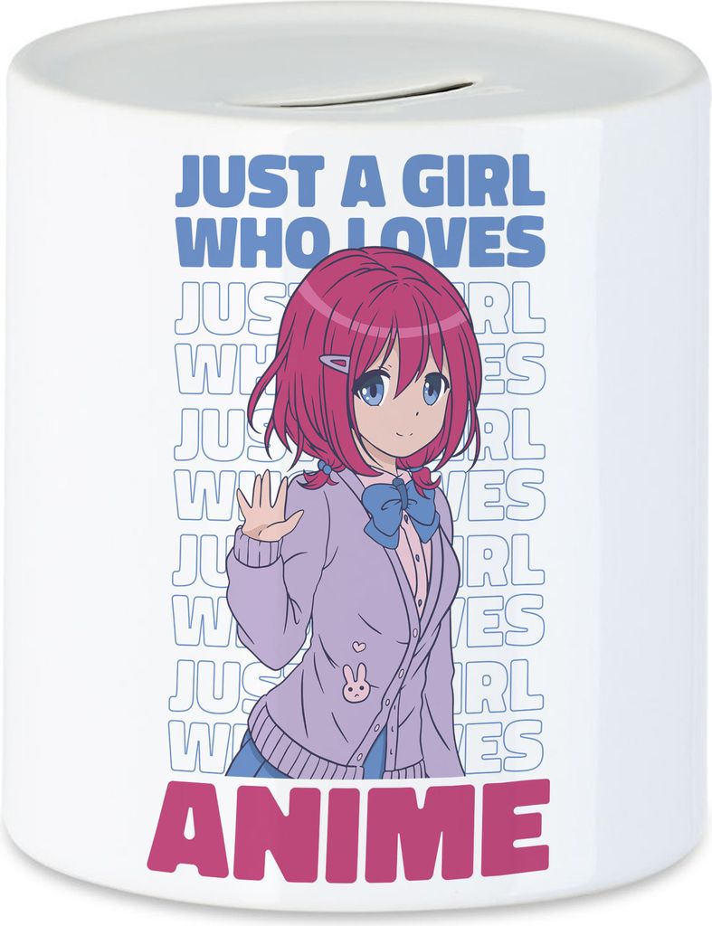 Just A Girl Who Loves Anime Spardose Otaku Baka Manga Fans Geschenkidee