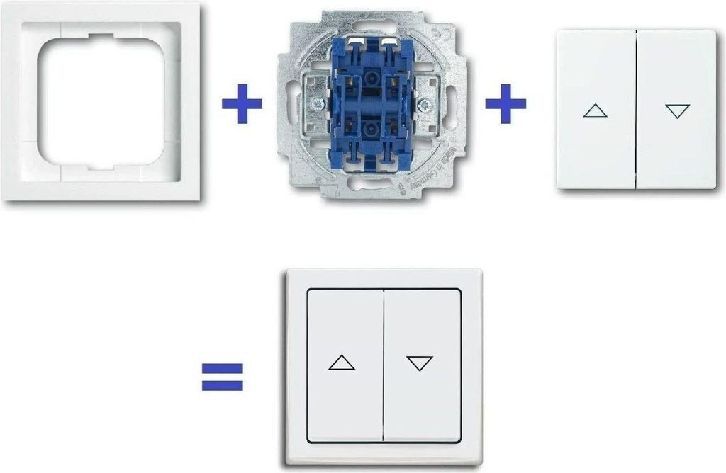 Busch Jäger Komplettset Jalousieschalter Rolladenschalter 2000/4US FUTURE LINEAR