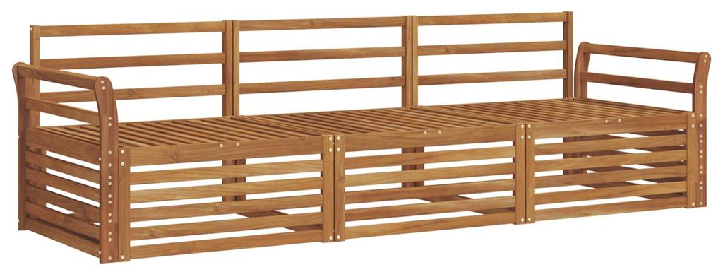 vidaXL Outdoor-Sofagarnitur 3 pcs Natur Massivholz Akazie