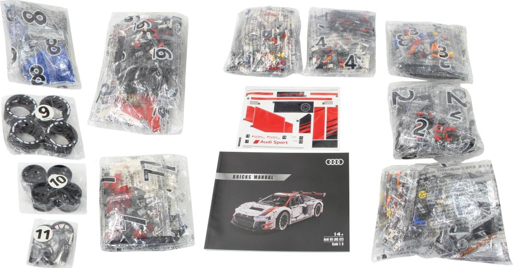 Audi R8 LMS GT3 1:8 weiß Bricks Produktbild 4