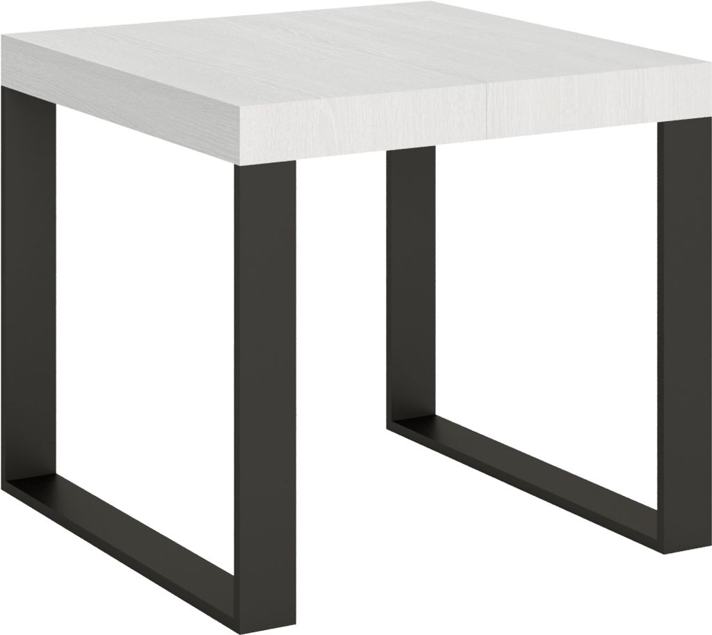 ITAMOBY - Ausziehtisch 90/246x90 cm Tecno Esche weiß Tischbeine Anthrazit