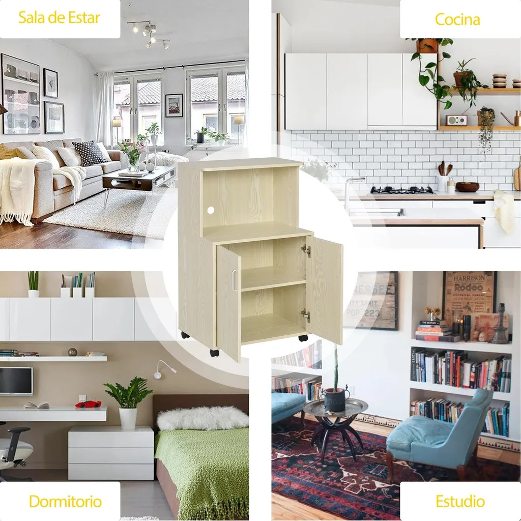 Buffet Bas Meuble de Salon Polyvalent avec Espace de Rangement Ajustable