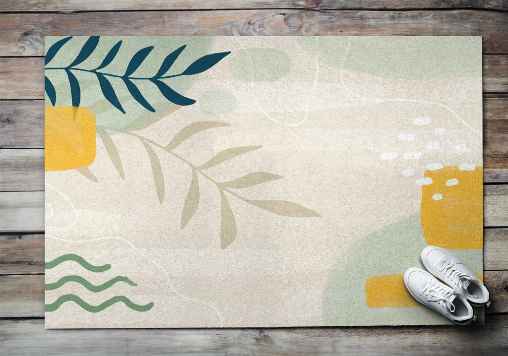 Fußmatte Aussen - Schuhmatte Haustür- Schmutzfangmatte Türvorleger - Outdoor Teppich Schmutzfänger - 150x100 cm - Gemüseabstraktion