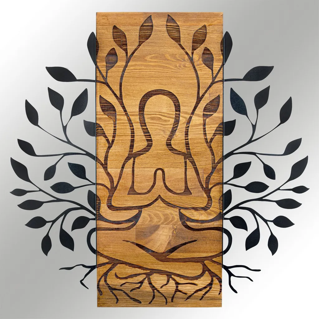 Decorazione da Parete Meditazione Wallity | Metallo Nero 58x57.5 cm - 4