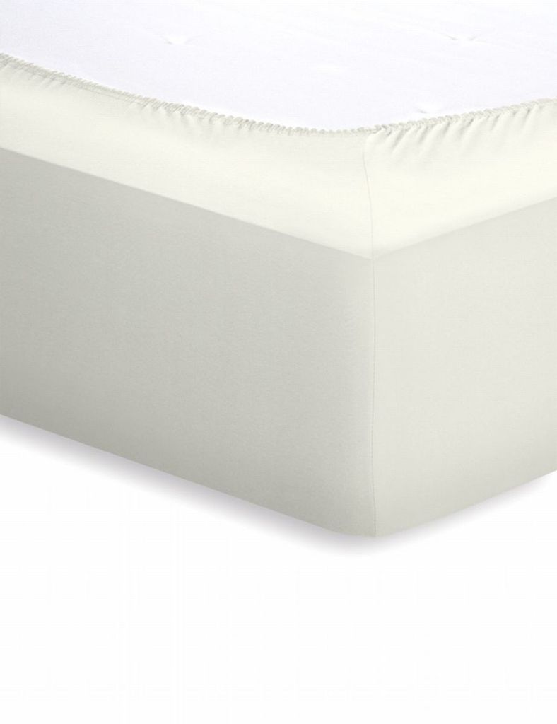 schlafgut Mako-Jersey Spannbetttuch Spannbettlaken 90x200 cm - 100x200 cm Wollweiss