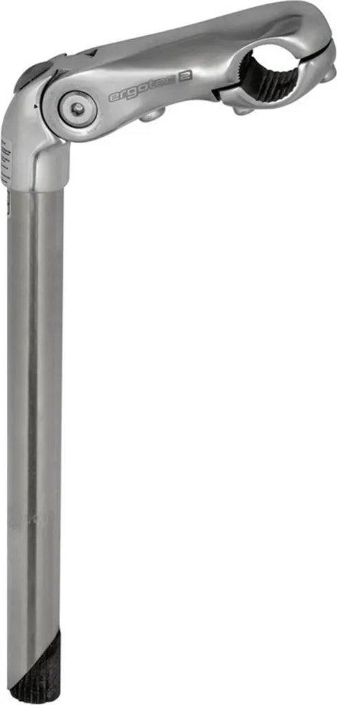 Potence haute 300mm Ergotec Kobra Vario pour Confort Vélo Ville Argent