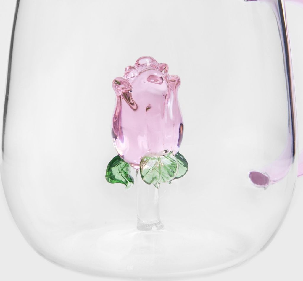 HOMLA ROSADO Glas mit Rose 0,4 l Wasser- und Saftgläser