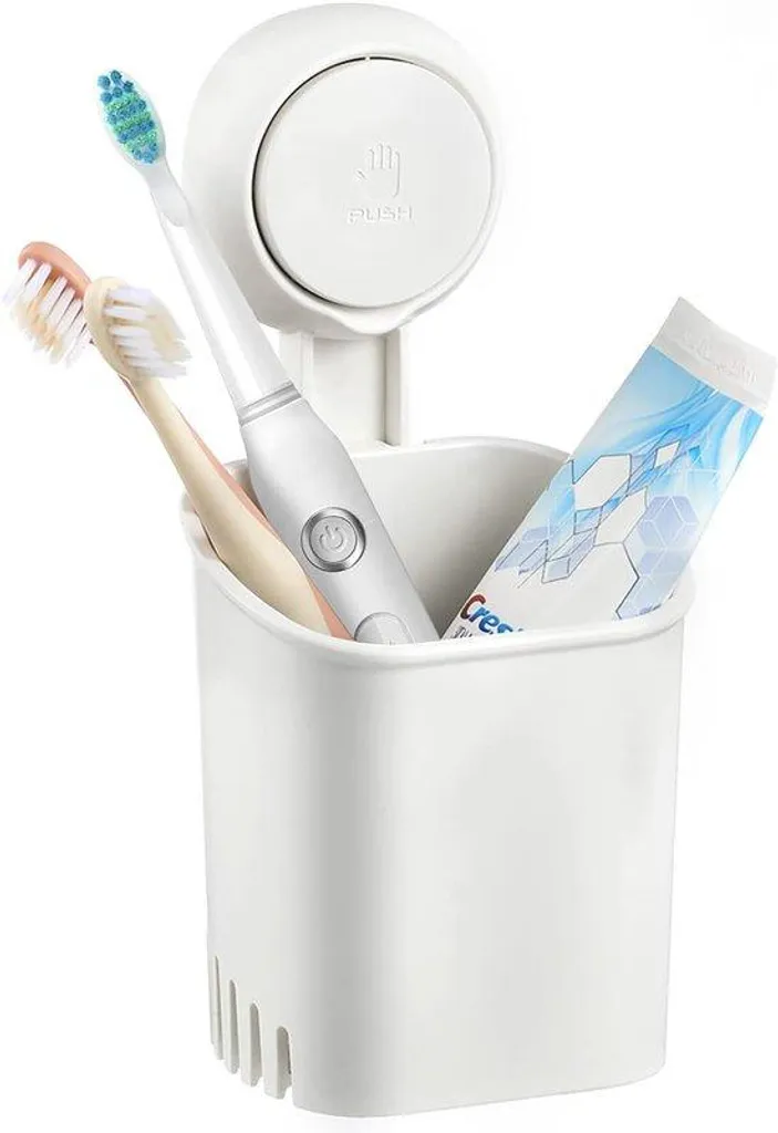 Porte-brosse à dents Zuignap anti-chute, ventouse 5kg blanc durable