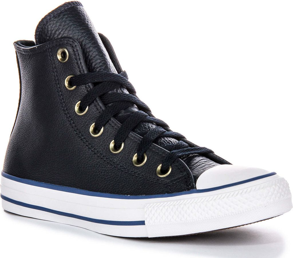 Converse All Star A08584C High Top in Navy White Leder – 5 UK - 37.5 EU - 5M/7F US / Navy White