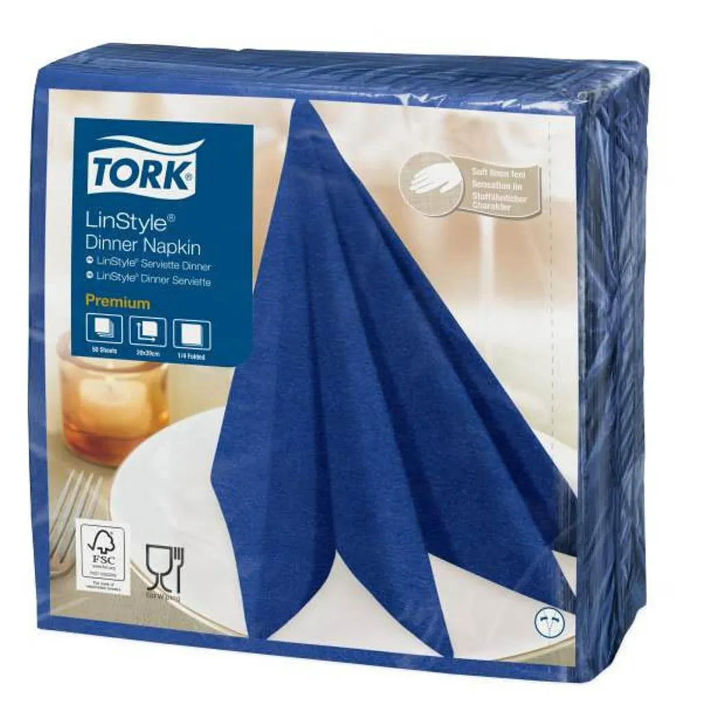 Serviettes de Table Tork Bleu pour Distributeur de Comptoir Café 478856