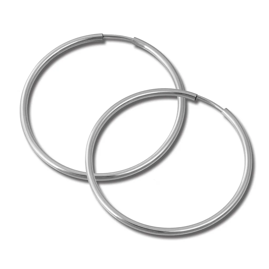 Boucles d'oreilles créoles 40mm en Argent 925 pour Femme SilberDream