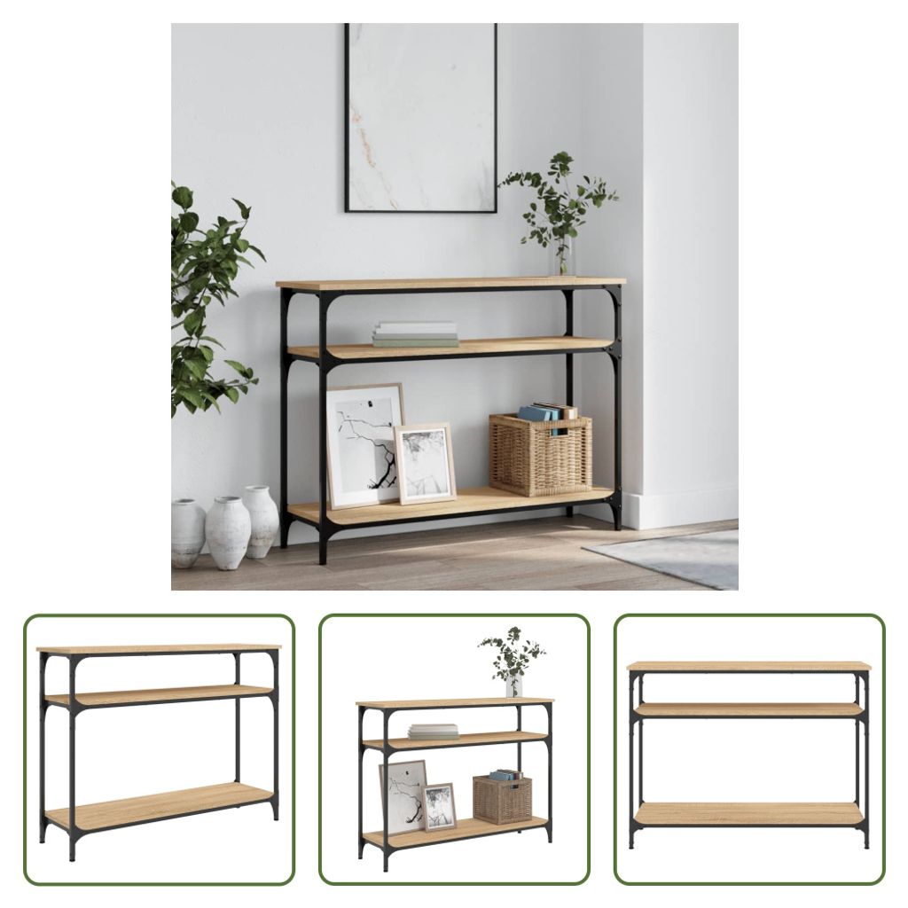 The Living Store Konsolentisch Sonoma-Eiche 100x29x75 cm Holzwerkstoff
