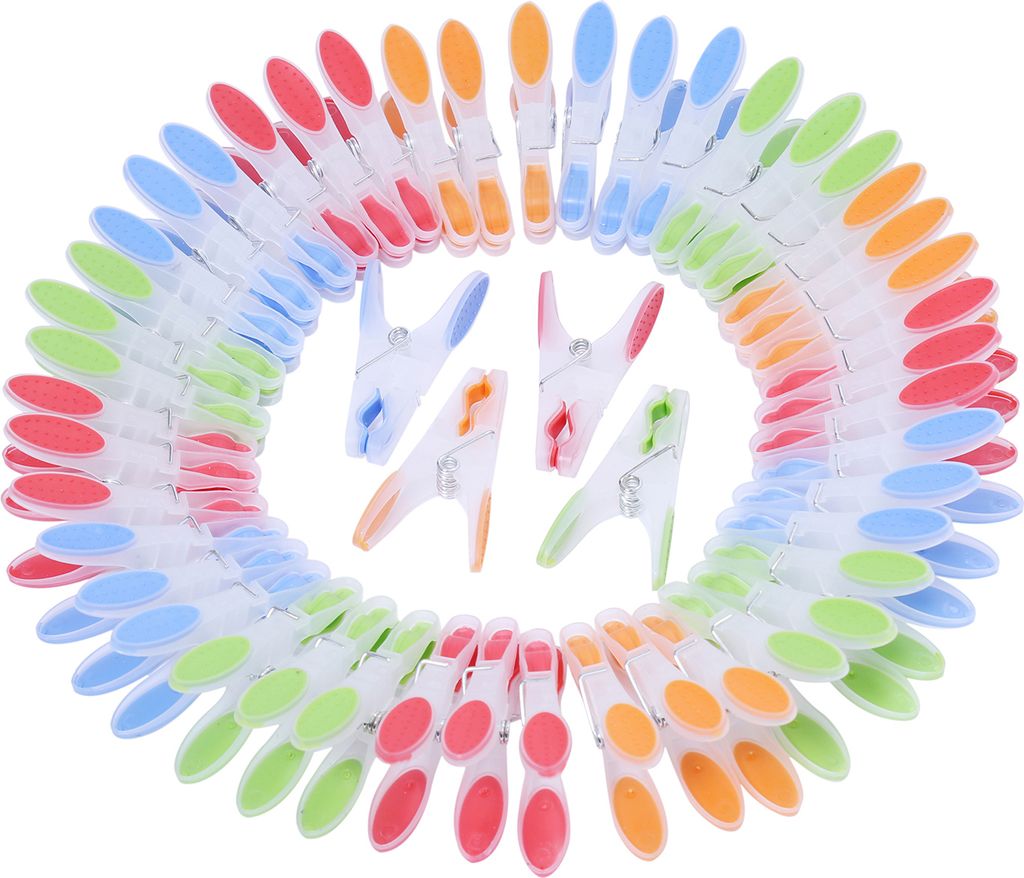 Kurelle Wäscheklammern Bunt (72 Stück) - 72 Große Wäscheklammern Kunststoff für die Wäscheleine - Perfekt zum Aufhängen von Wäsche Drinnen ...