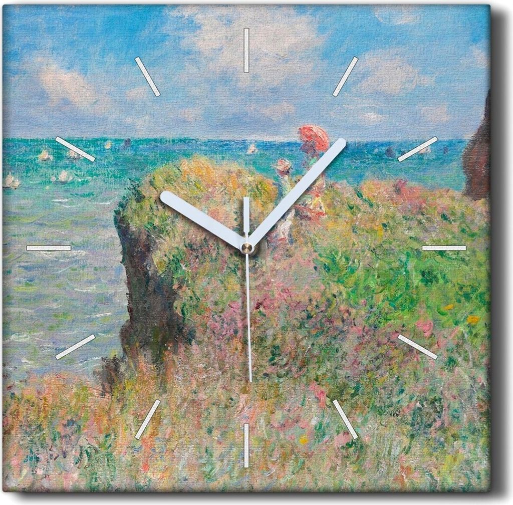 Coloray Hodiny Unikátní 30x30 cm Tiché hodiny Pro obývací pokoj a kuchyň Nástěnné hodiny Plátno Černé ručičky hodin - Přejít na út...