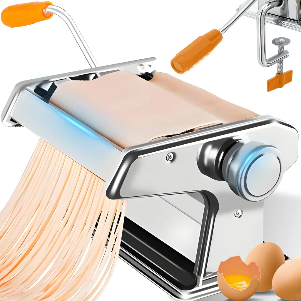 Machine à Pâtes Manuelle en Acier avec Trancheur pour Tagliatelles