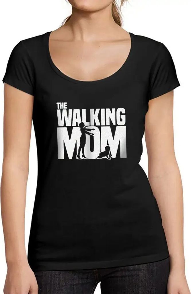Damen Grafik T-Shirt Gehende Mutter – Walking Mom – Öko-Verantwortlich Vintage Jahrgang Kurzarm Lustige Druck Geburtstag Geschenk Frau