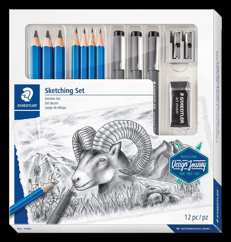STAEDTLER® 61 100 Set de dessin mixte    100 % PEFC Image du produit 